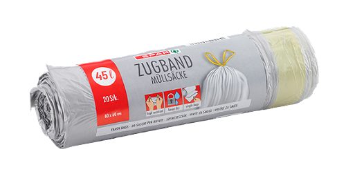 Produktbild von SPAR, Müllbeutel mit Zugband 45l 20 Stk.