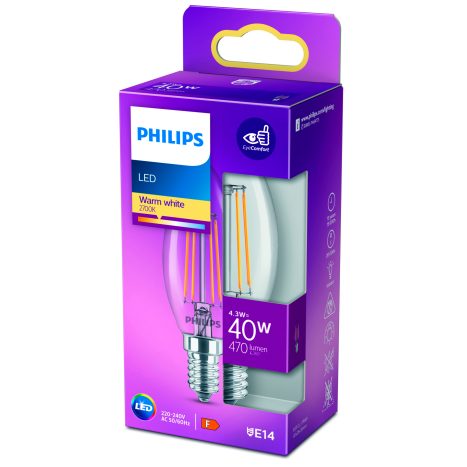 Philips LED Kerze 40W E14 klar