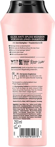 Produktbild von Gliss, Versiegelungs-Shampoo Anti-Spliss Wunder 250ml