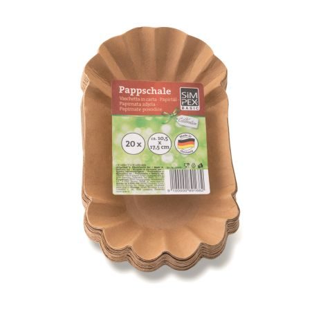 SIMPEX Basic Celebration Pappteller Kraftkarton 10,5 x 17,5 cm