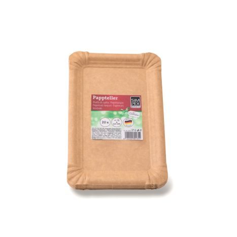 SIMPEX Basic Celebration Pappteller Kraftkarton 13×20 cm