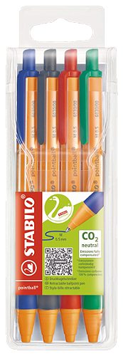 Produktbild von STABILO, Kugelschreiber pointball 4 Farben