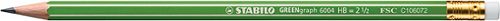 Produktbild von STABILO, Bleistift mit Radierer GREENgraph, HB 3 Stück