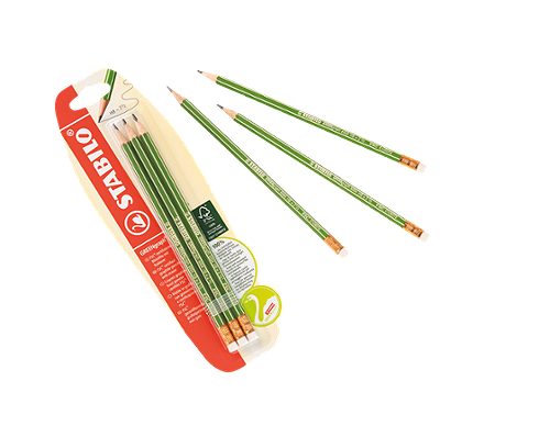 Produktbild von STABILO, Bleistift mit Radierer GREENgraph, HB 3 Stück