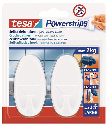 Produktbild von Tesa, Powerstrips Selbstklebehaken oval 2 Stück