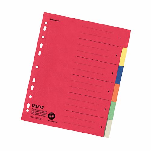 Produktbild von Karton RegisterA4+ 6tlg Falken,