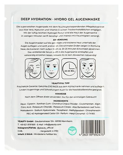 Produktbild von Yeauty, Eye Pad Mask Deep Hydration