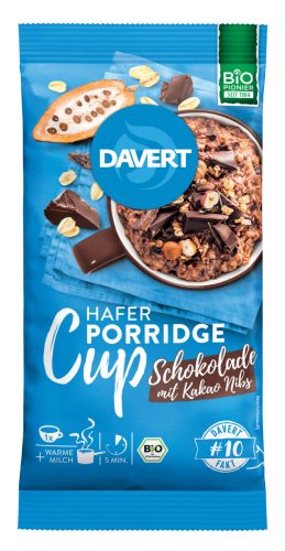 Produktbild von Davert, Bio-Porridge Cup Schokolade mit Kakao-Nibs