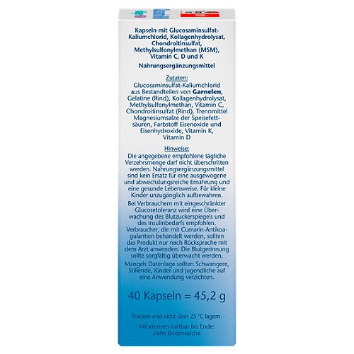 Produktbild von Doppelherz aktiv, Glucosamin 1600 +Kollagen +MSM +Vitamin C 40 Kapseln