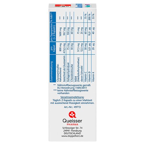Produktbild von Doppelherz aktiv, Glucosamin 1600 +Kollagen +MSM +Vitamin C 40 Kapseln
