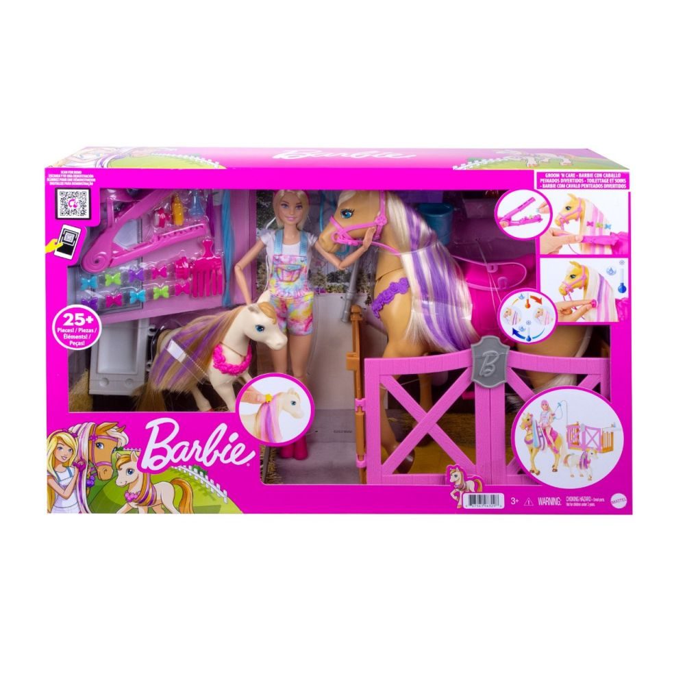 Barbie Spielset mit 2 Pferden   GVE 2