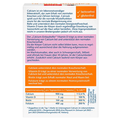 Produktbild von Doppelherz aktiv, Calcium 900 + D3 + Folsäure + Biotin 30 Tabletten