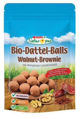 Produktbild von SPAR Natur*pur, Bio-Dattel-Balls Walnut-Brownie