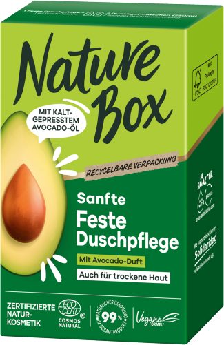 Produktbild von Nature Box, Sanfte Feste Duschpflege mit Avocado-Duft 100g
