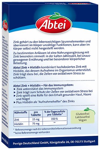 Produktbild von Abtei, Zink + Histidin 30 Tabletten
