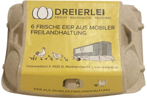 Produktbild von Eier a. mobilerFL Gr.M/L6er, Freilandeier 6er aus mobiler Freilandhaltung