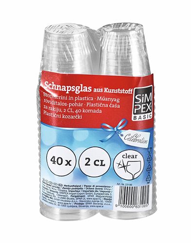 Produktbild von SIMPEX BASIC, Celebration Schnapsgläser 2cl 40 Stück