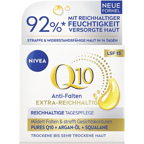 Produktbild von Nivea, Anti-Falten Tagescreme Q10 Extra-Reichhaltig / LSF 15 50ml