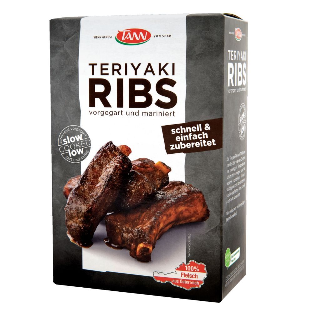 TANN Teriyaki Ribs vom Schwein und mariniert per Packung 550