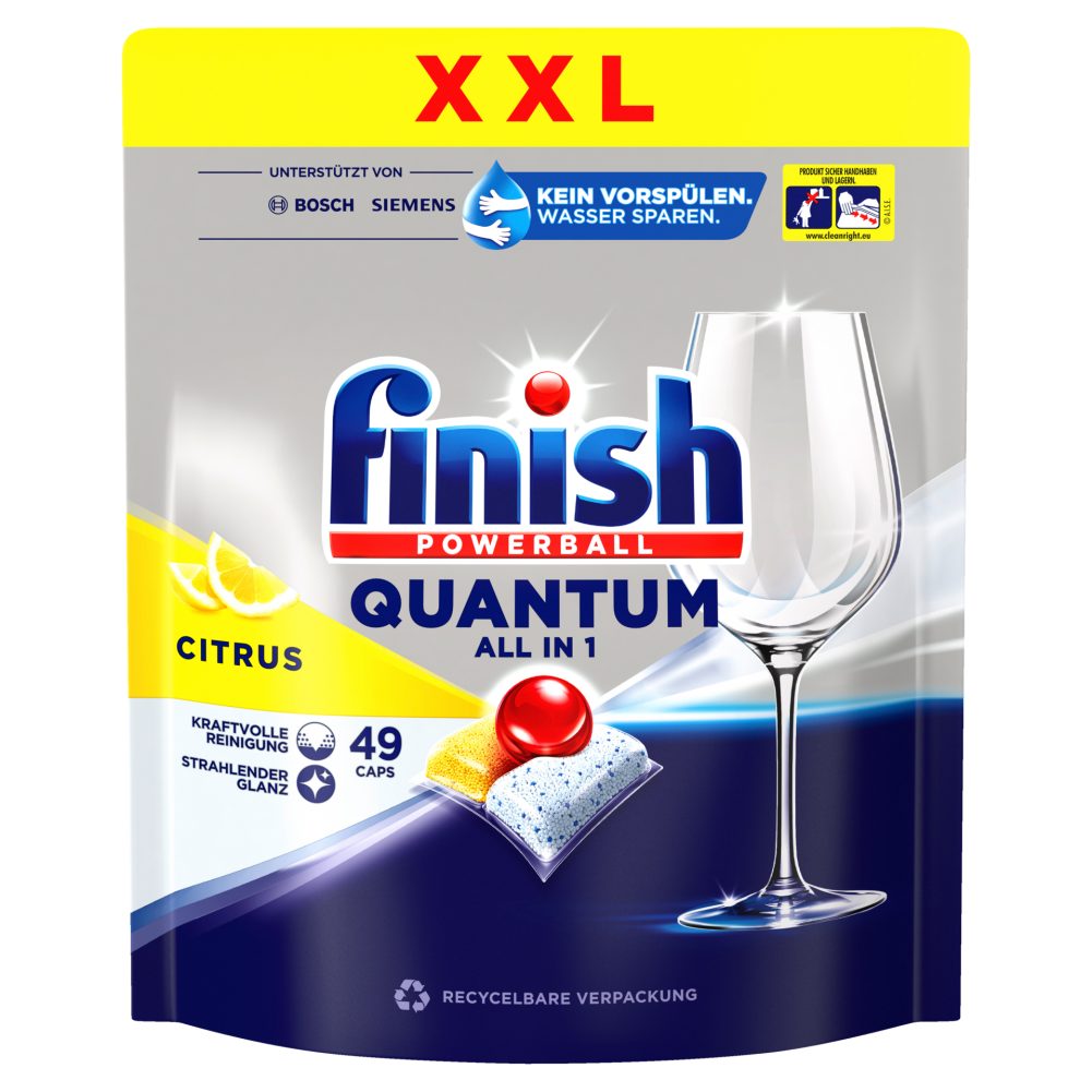 Finish Powerball GeschirrspülTabs Quantum All in 1 Citrus 49 Stück