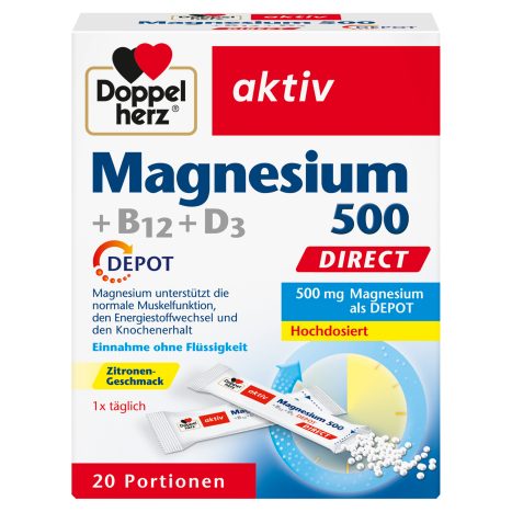 Doppelherz Magnesium 500 + B12 + D3