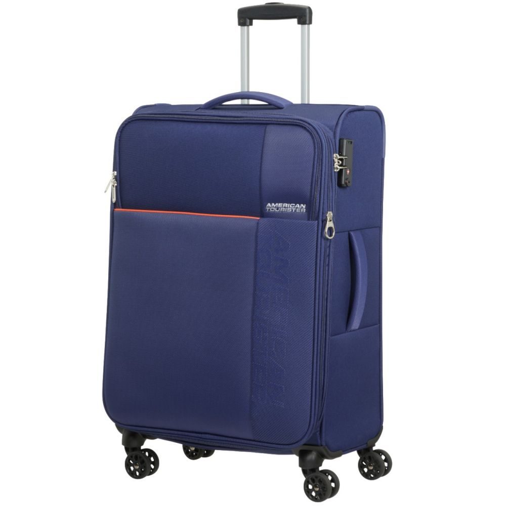American Tourister Poly Trolley Fun Cruise Blau Orange 80cm online