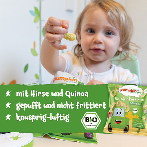 Produktbild von Pumpkin Organics, Bio Mehrkorn Ringe Apfel und Zimt