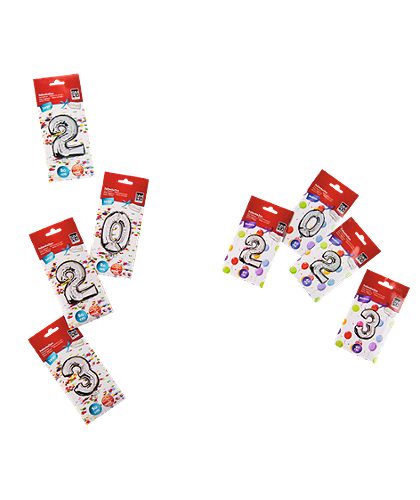 Produktbild von SIMPEX BASIC Celebration, Folienballon "2" silber 80 cm