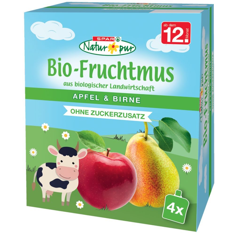 SPAR Natur*pur Bio-Fruchtmus Apfel &amp; Birne 360 G online kaufen | INTERSPAR