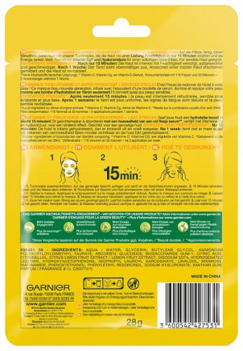 Produktbild von Garnier SkinActive, Tuchmaske Vitamin C* 28g