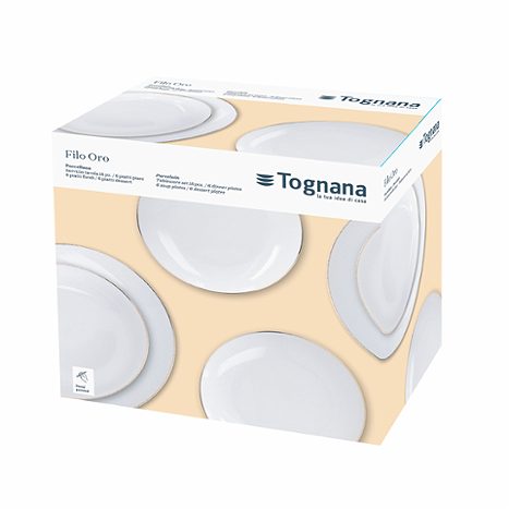 Tognana Zenith Tafelservice 18-teilig Für 6 Personen – Porzellan, Weiß, Spülmaschinengeeignet