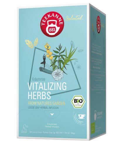 Produktbild von Teekanne, Bio-Kräuterteemischung Vitalizing Herbs 25 Teebeutel