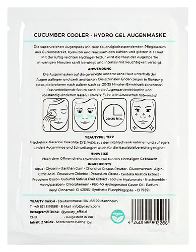 Produktbild von Yeauty, Eye Pad Mask Cucumber Cooler