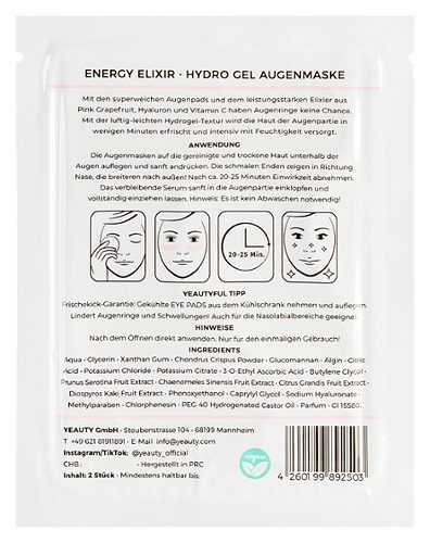 Produktbild von Yeauty, Eye Pad Mask Energy Elixir