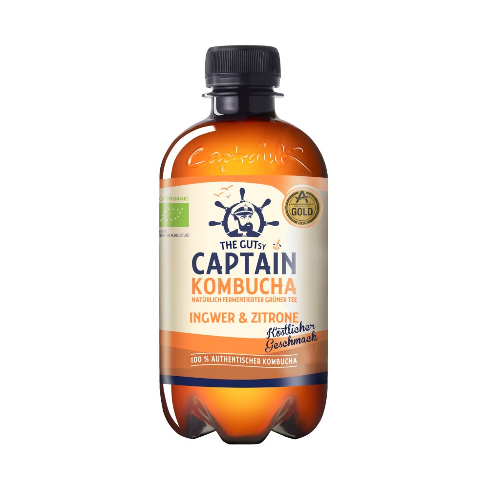 The GUTsy Captain Kombucha Ingwer &amp; Zitrone 400 ML EINWEG ohne Pfand ...
