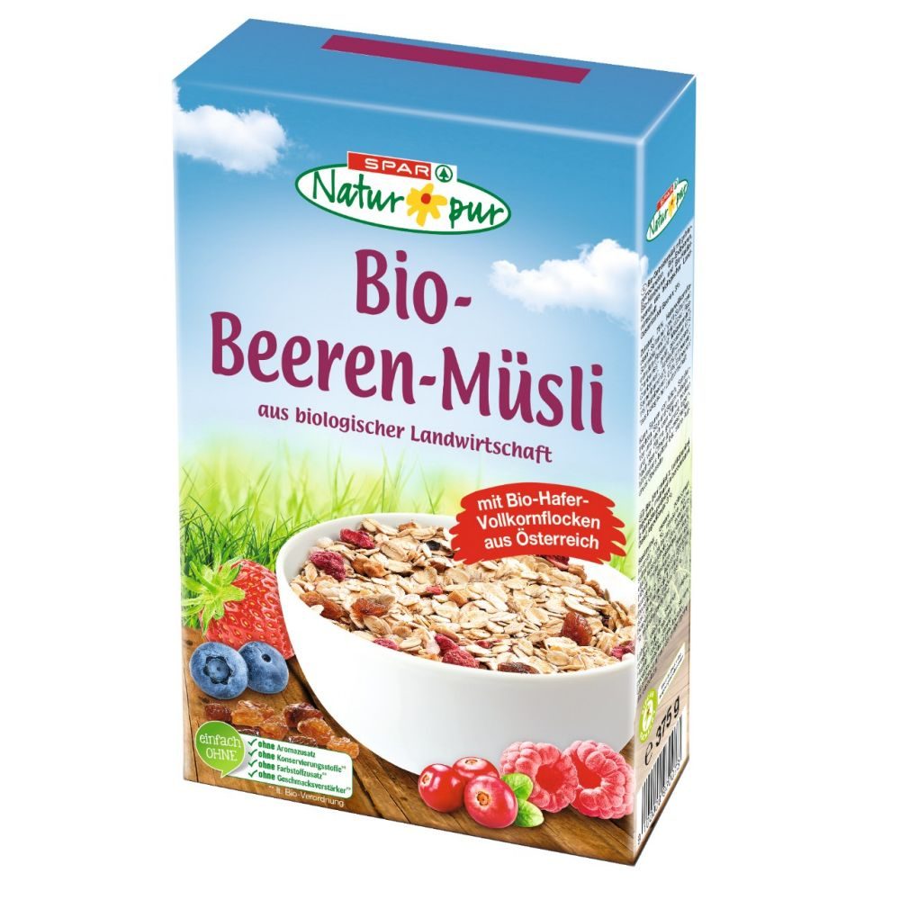 SPAR Natur*pur Bio-Beeren-Müsli Beeren-Knuspermüsli 375 G online kaufen ...