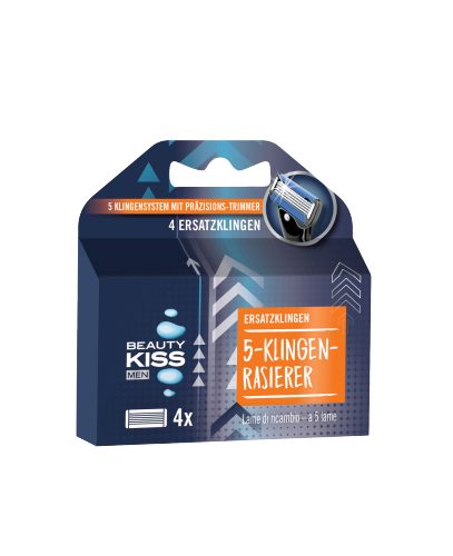 Produktbild von BEAUTY KISS men, Ersatzklingen für 5-Klingen-Rasierer 4 Stück