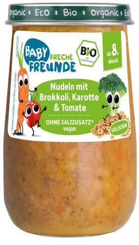Freche Freunde Baby Bio-Gläschen Vollkornnudeln mit Brokkoli, Karotte  Tomate SPAR Produktwelt