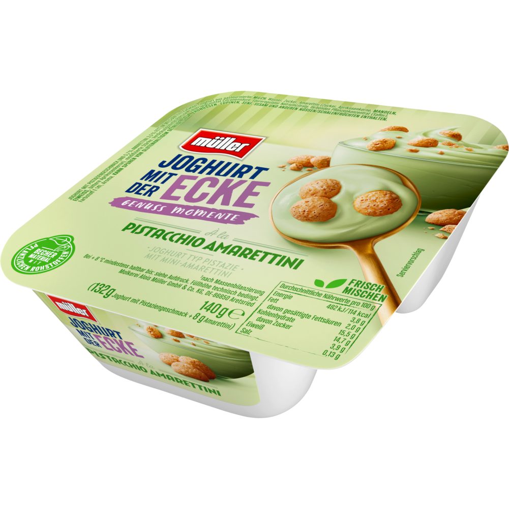 Müller Joghurt mit der Ecke â la Pistachio Amarettini 140 G online