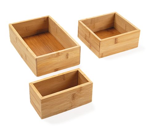 Produktbild von Bambus Aufbew.-Set Boxen 3er  , 