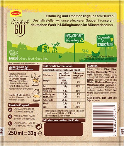 Produktbild von Maggi Für Genießer, Sauce Käse Sahne