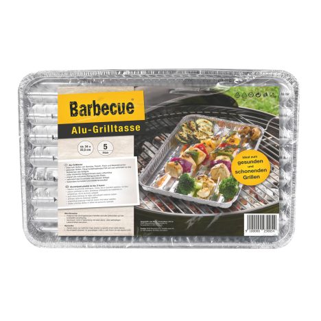 Barbecue Grillschale eckig 5 Stück