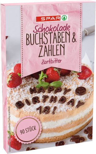 Produktbild von SPAR, Schokolade Buchstaben & Zahlen zartbitter 90 Stück