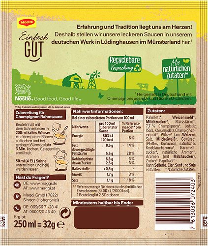 Produktbild von Maggi Für Genießer, Sauce Champignon Rahm
