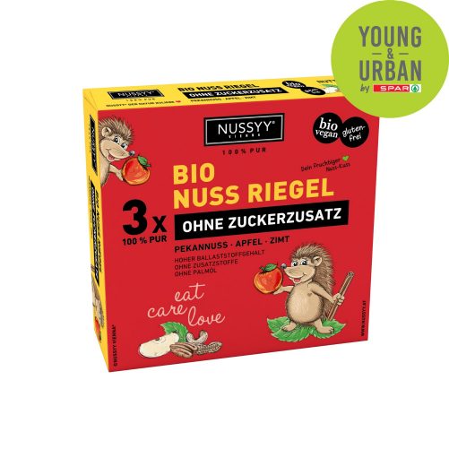 Produktbild von Nussyy, Bio Nuss Riegel Pekannuss- - Apfel - Zimt 3 x 30g