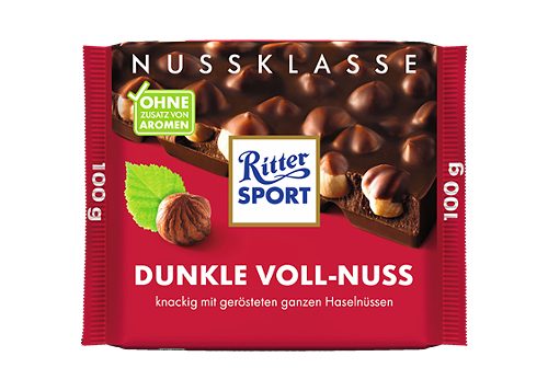 Produktbild von Ritter Sport, Nuss Klasse Dunkle Voll-Nuss Tafel