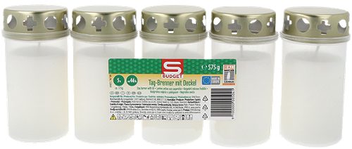 Produktbild von S-BUDGET, Grabkerze Tagebrenner 5er