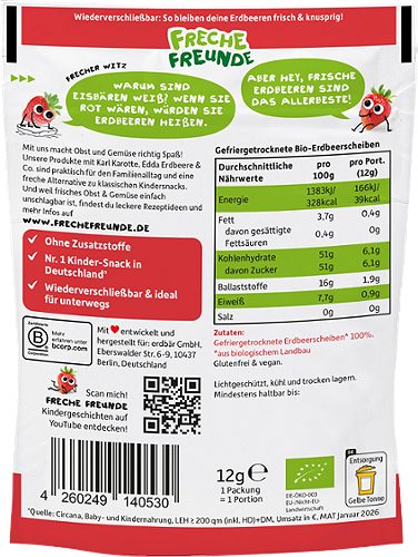Produktbild von Freche Freunde, Bio Fruchtchips Erdbeere