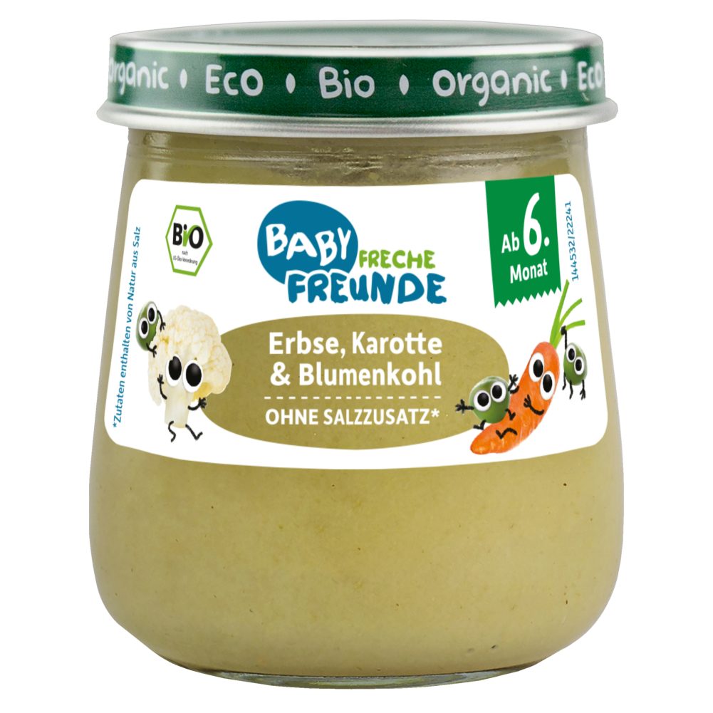 Freche Freunde Baby Bio Gläschen Erbse Karotte Blumenkohl 120 G online kaufen INTERSPAR