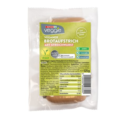 SPAR Veggie Veganer Brotaufstrich Art Streichwurst 125g